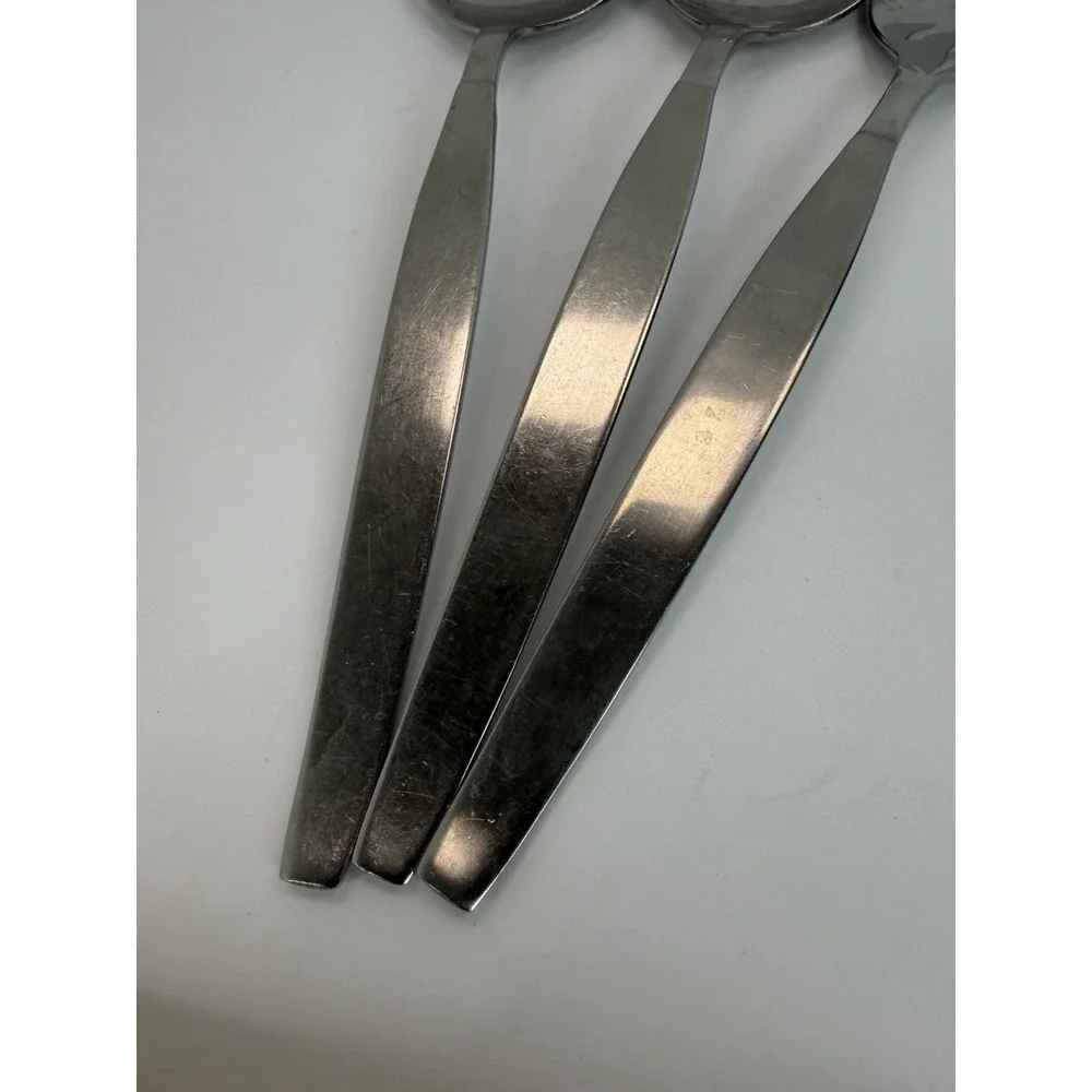 Oneida Community FROSTFIRE Stainless Set Slotted Serving Spoons Meat Fork